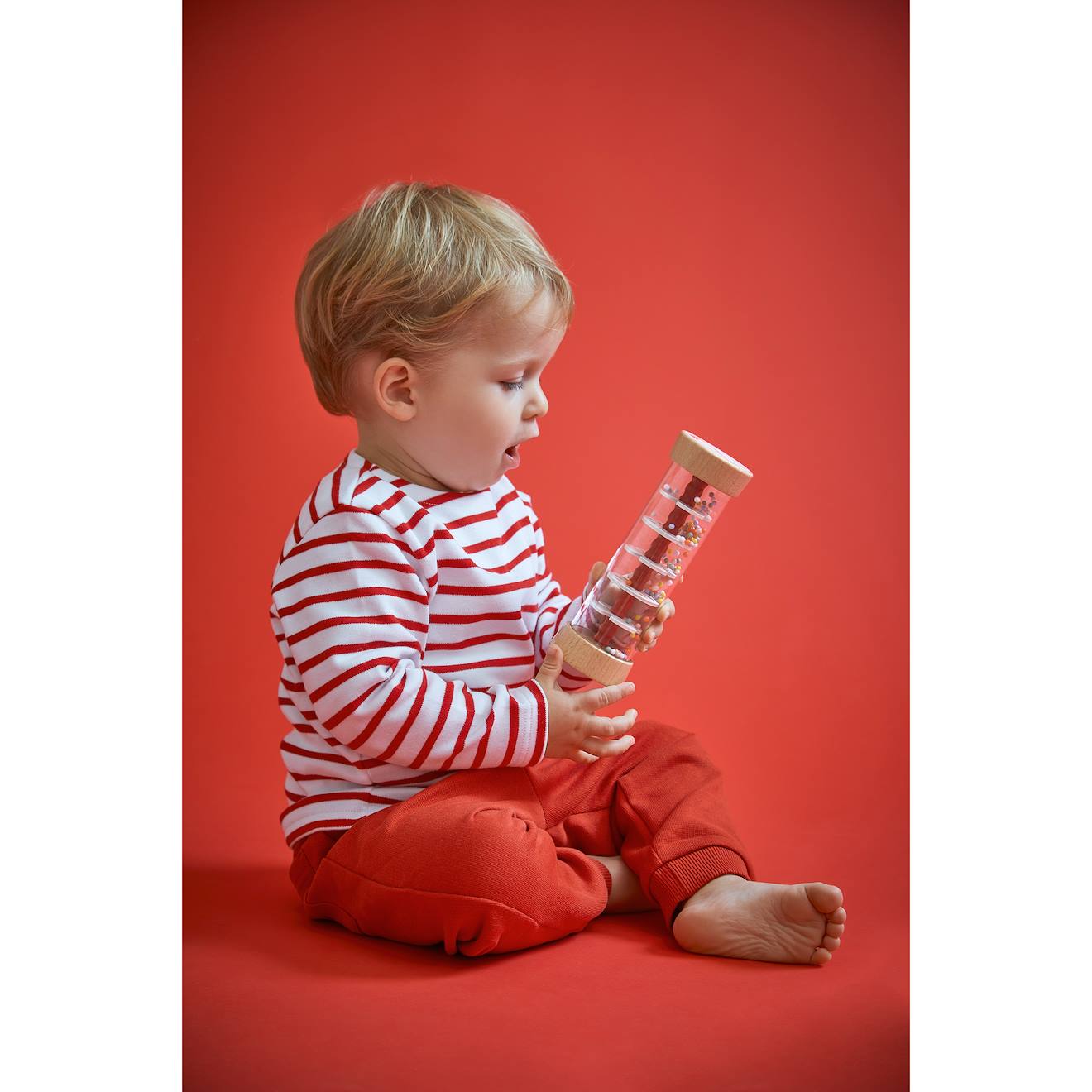 Bâton de pluie en bois bébé multicolore