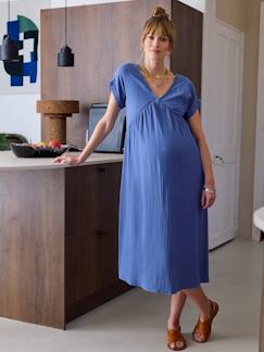 Vêtements de grossesse-Allaitement-Robe longue grossesse et allaitement 