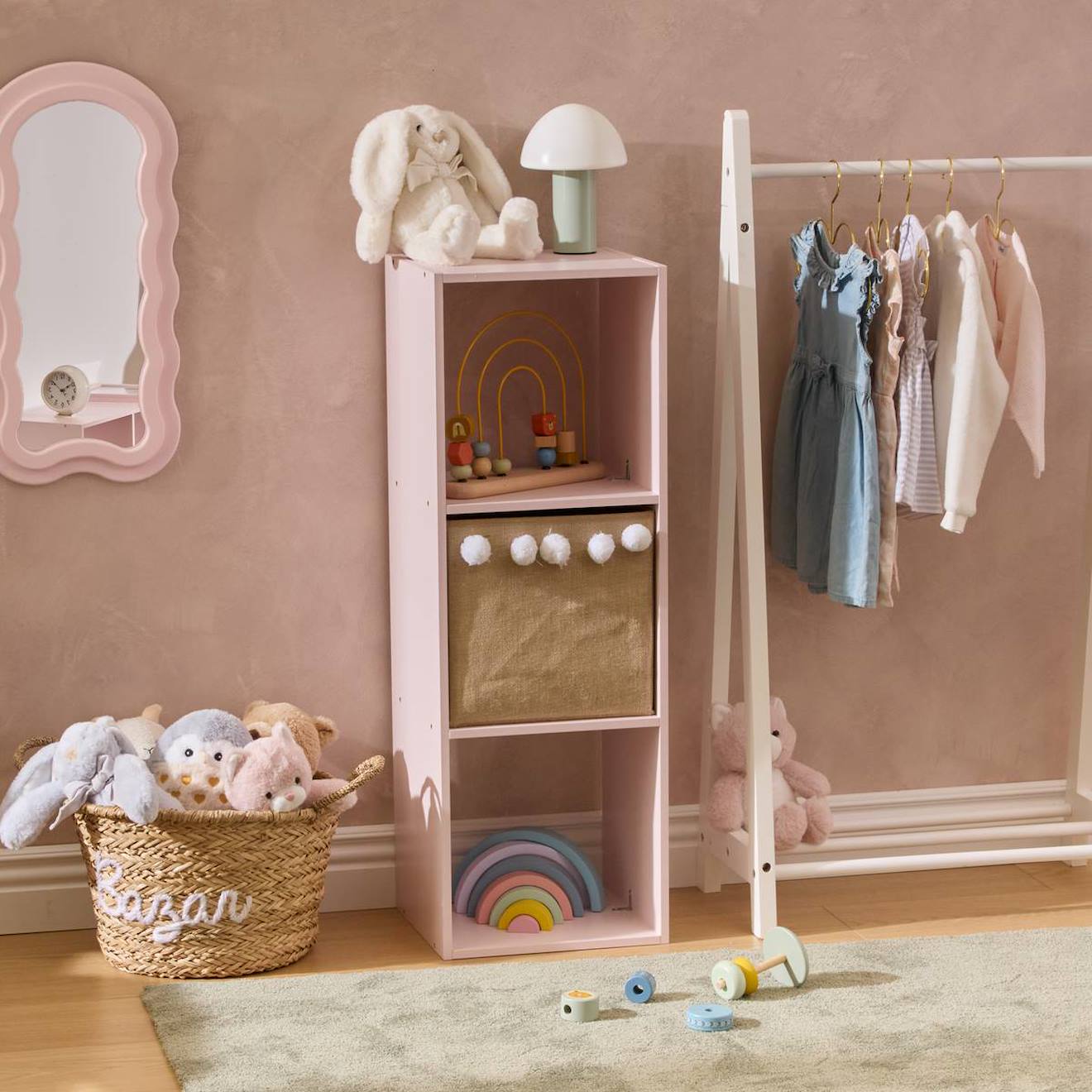 Étagère Enfant 3 Cases - Mix'n Modul Rose