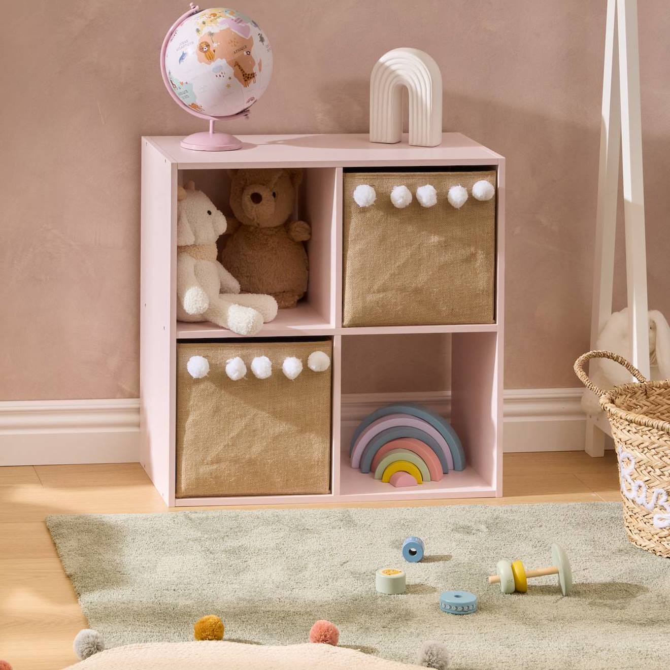 Étagère Enfant 4 Cases - Mix'n Modul Rose