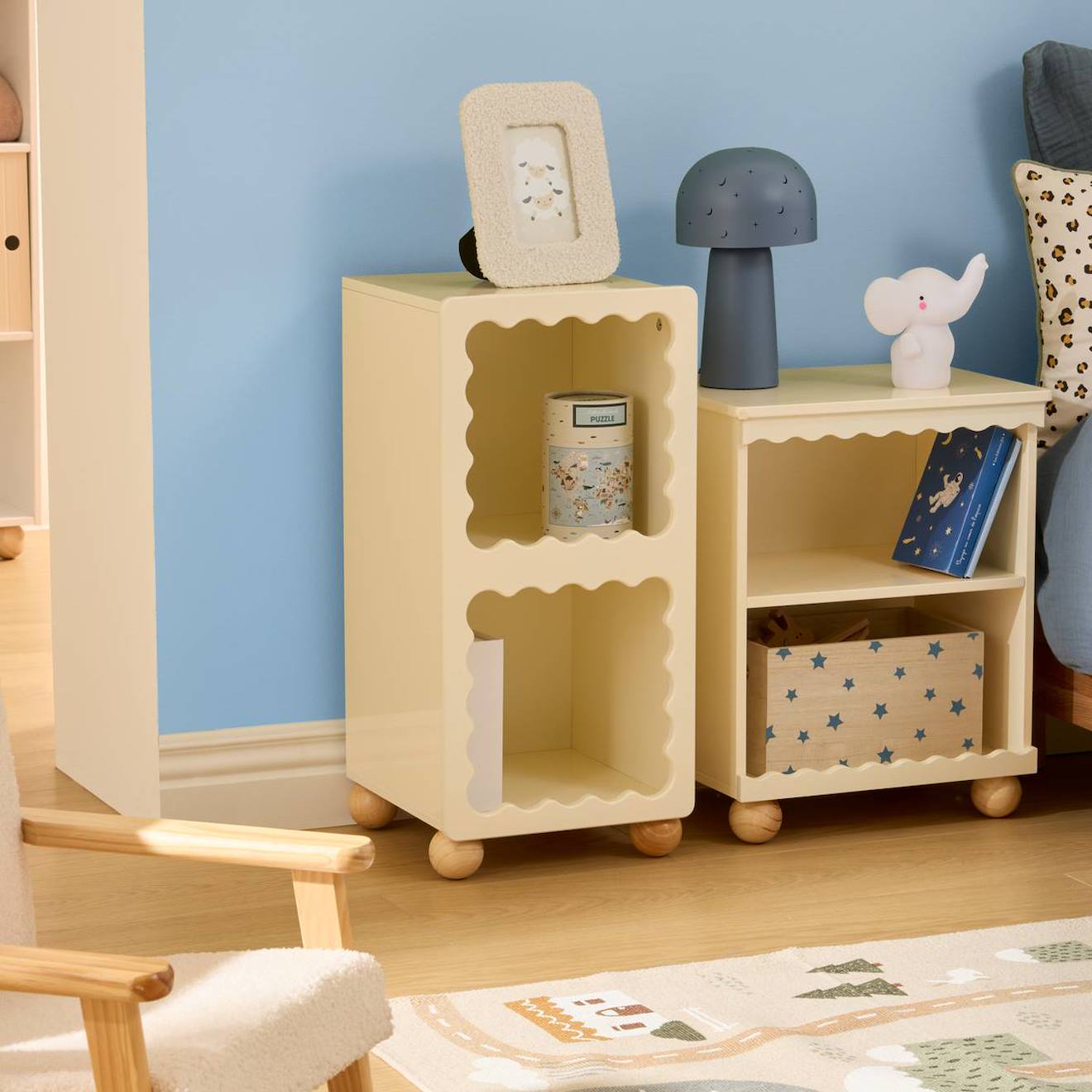 Meuble De Rangement 2 Cases - Bouli Beige