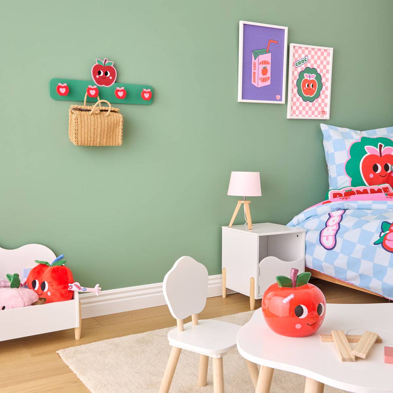 Patère 4 crochets pomme - cha cha pop rouge