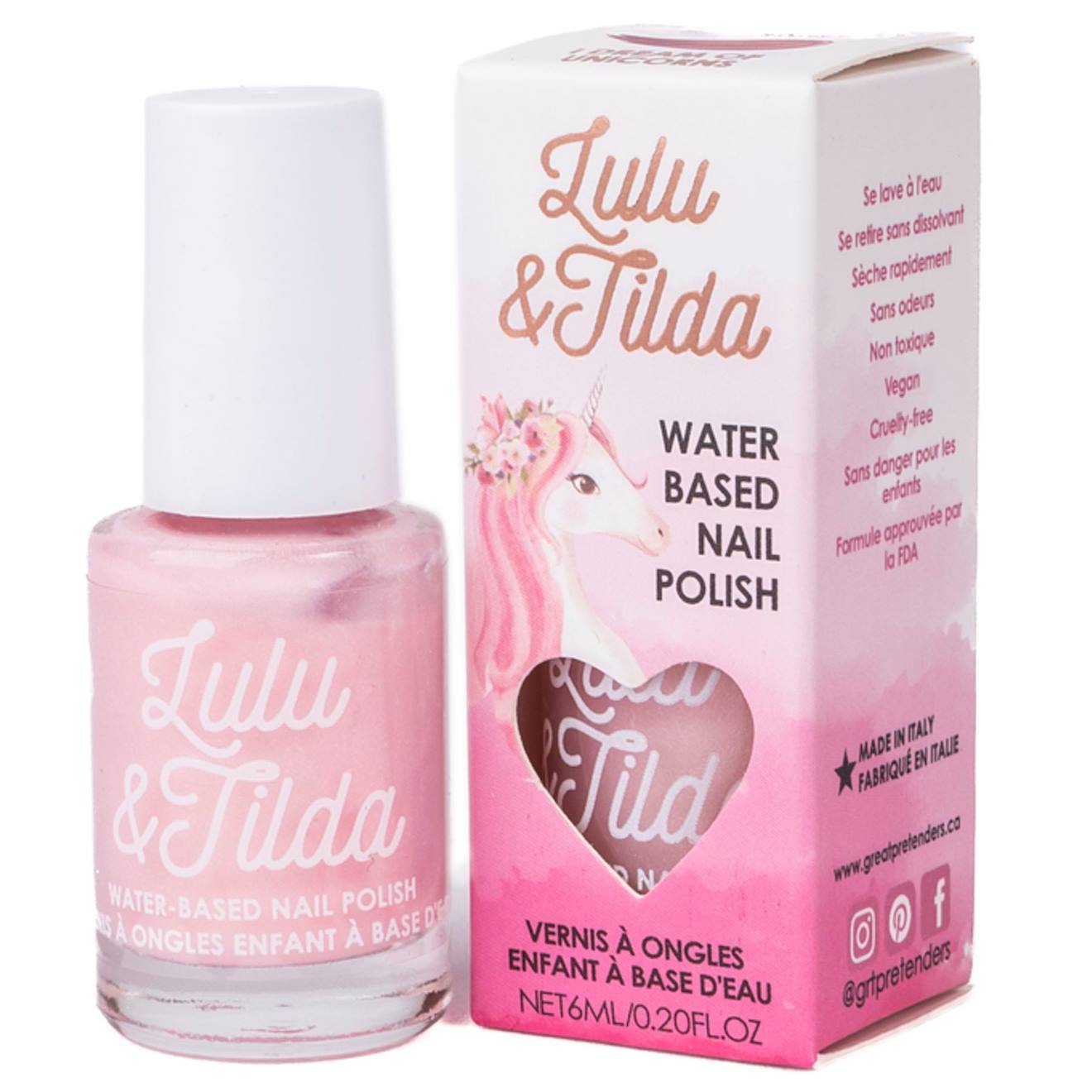 Vernis À Ongles Enfant Lavable À L'eau Rose Pastel