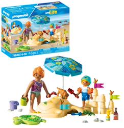 Jouet-Jeux d'imagination-Figurines, mini mondes, héros et animaux-My life famille jouant dans le sable à la plage 71906