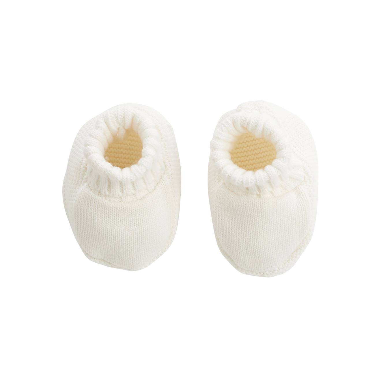 Bonnet Bébé Et Chaussons En Tricot Hello Baby Ecru (Petit Beguin) - Image 2