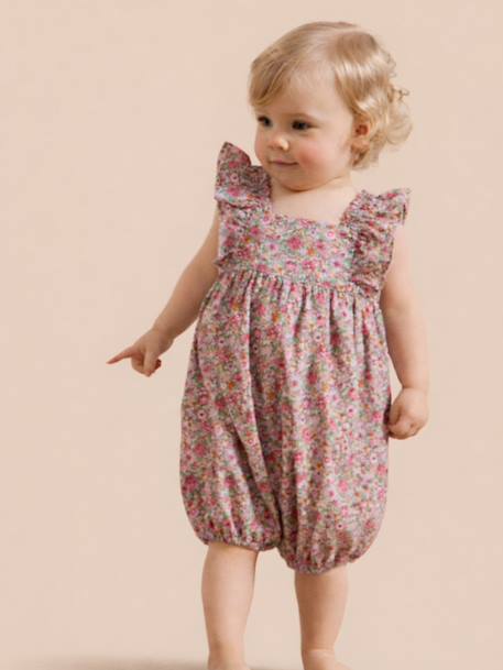 Bébé-Salopette, combinaison-Combi-bloomer en tissu liberty bébé