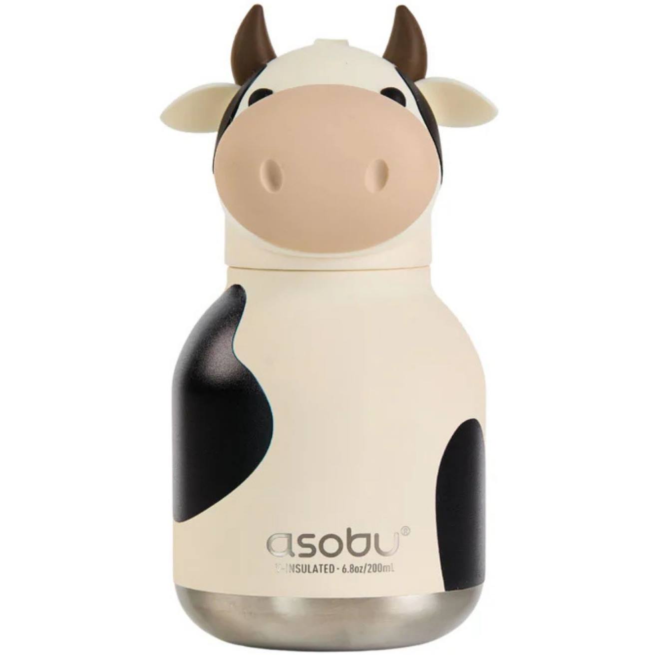 Mini Gourde Isotherme Bestie Vache Ecru, Noir
