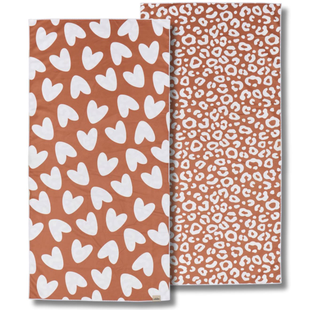 Serviette Microfibre Blanc-marron (70 X 140 Cm) Blanc, Marron