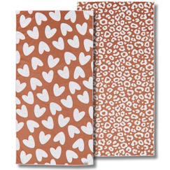 Linge de maison et décoration-Linge de bain enfant-Serviette microfibre blanc-marron (70 x 140 cm)