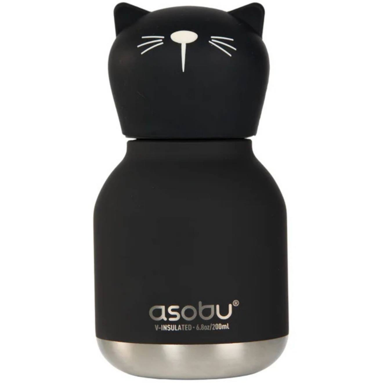 Mini Gourde Isotherme Bestie Chat Noir, Blanc