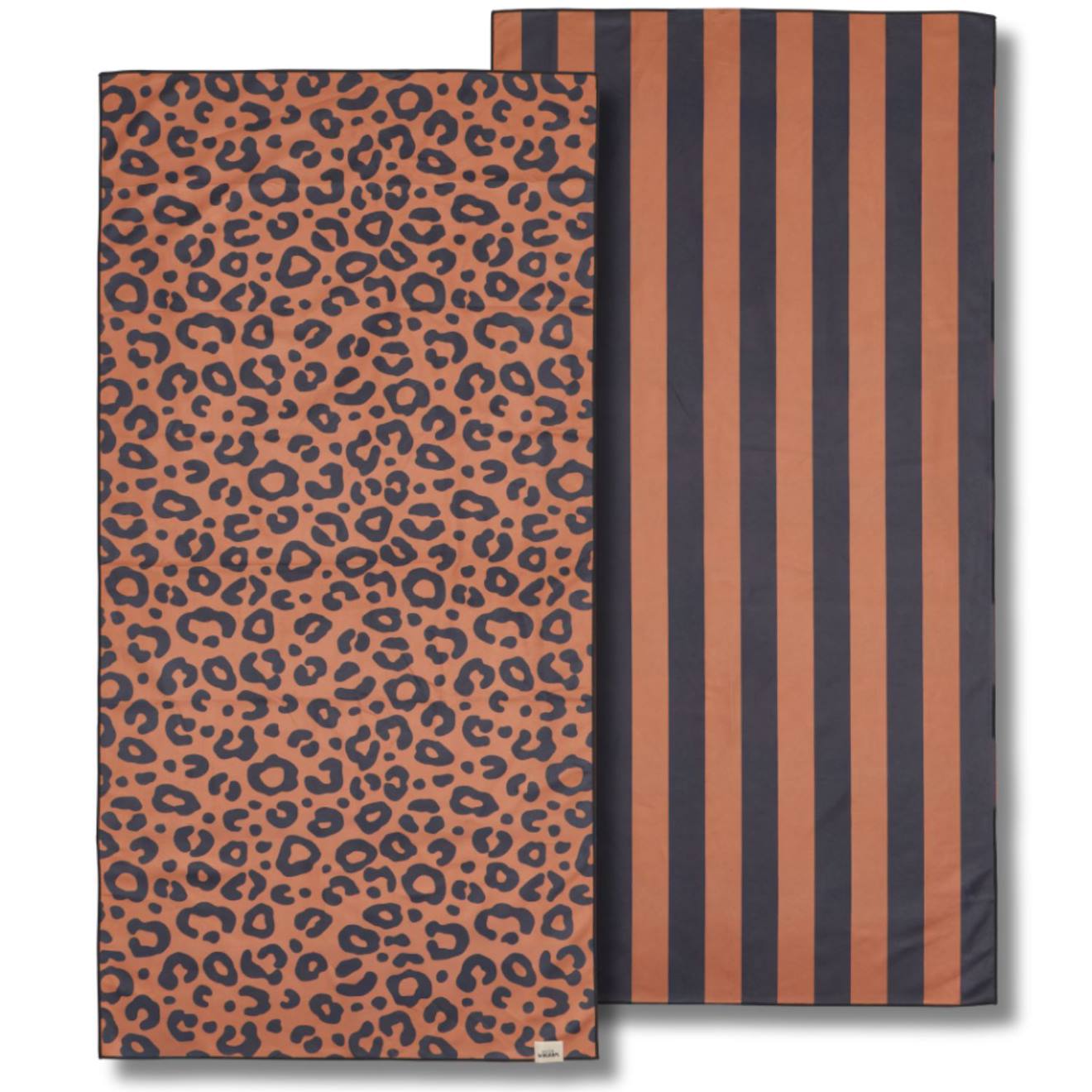 Serviette Microfibre Blanc-marron (70 X 140 Cm) Marron, Noir