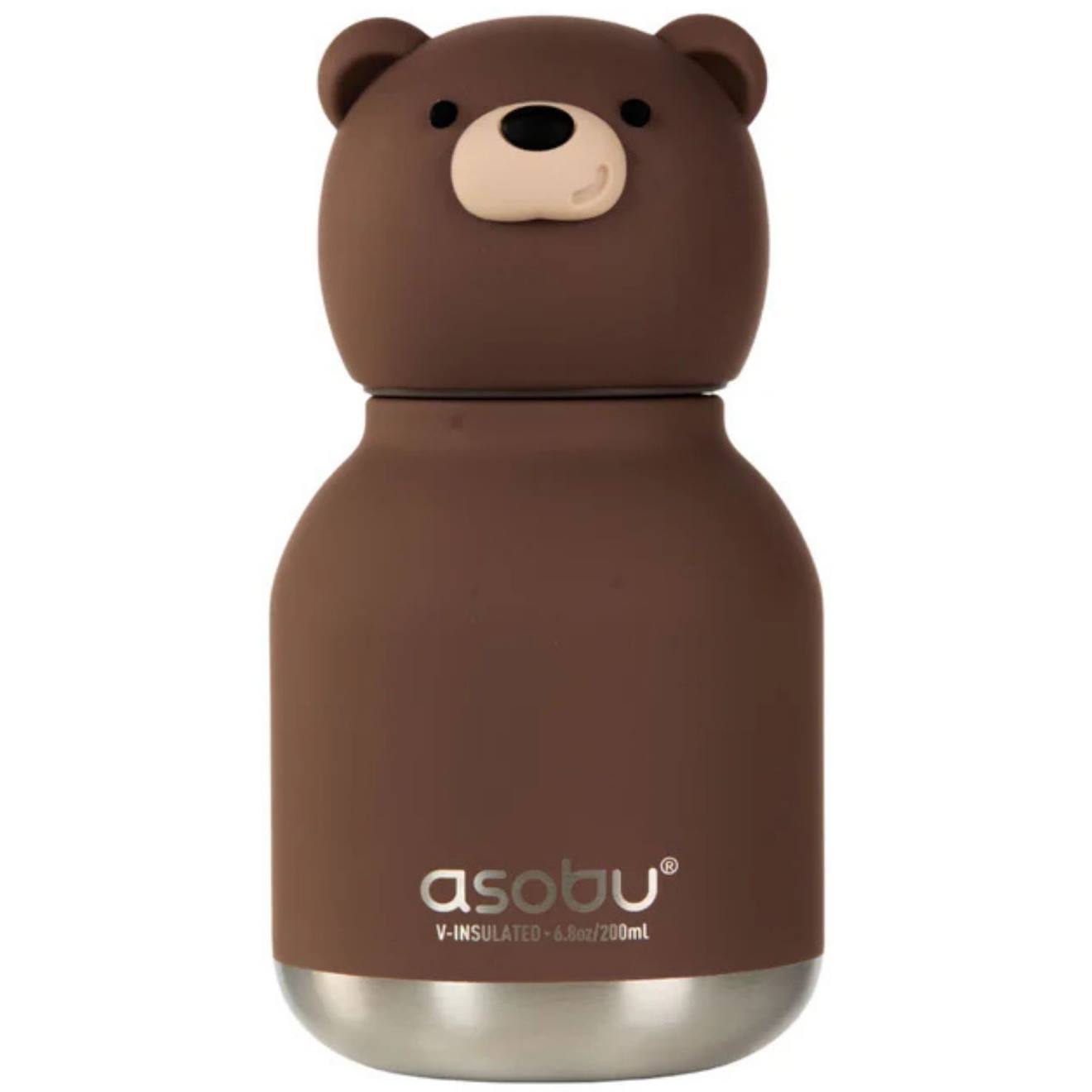 Mini Gourde Isotherme Bestie Ours Brun Marron, Beige, Noir