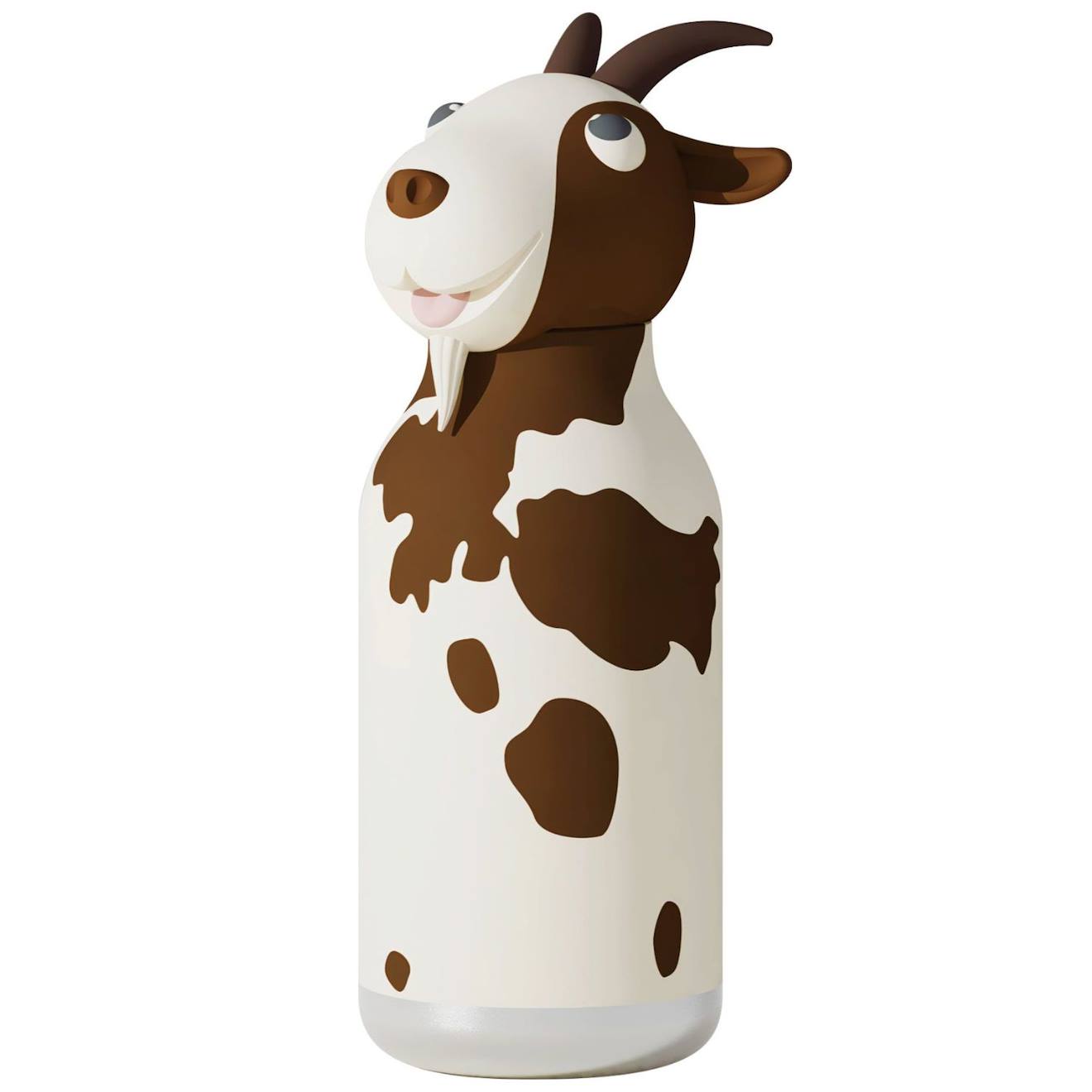 Mini Gourde Isotherme Bestie Chèvre Blanc, Marron