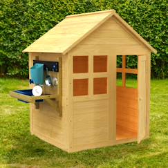 Jouet-Maisonnette avec plancher et cuisine bouton d'or cottage bois fsc®