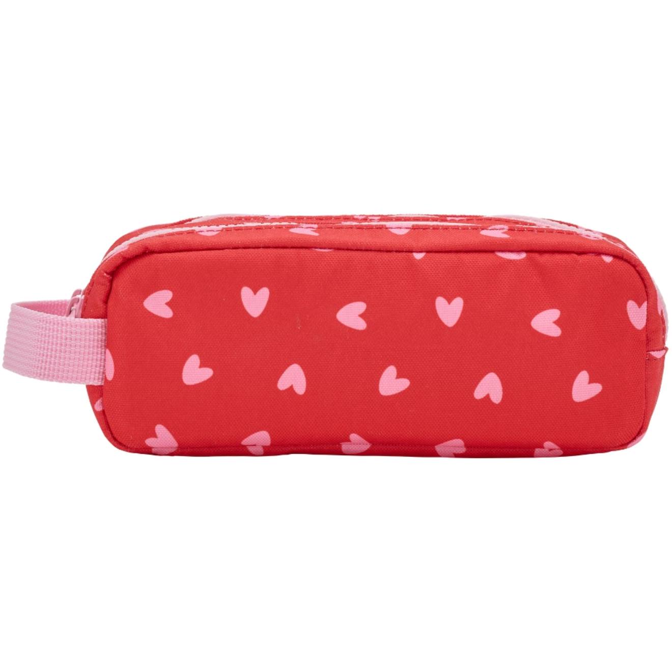 Trousse Scolaire Léopard Rouge, Rose