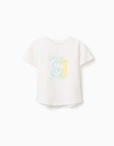 Fille-T-shirt en coton avec imprimé imagination