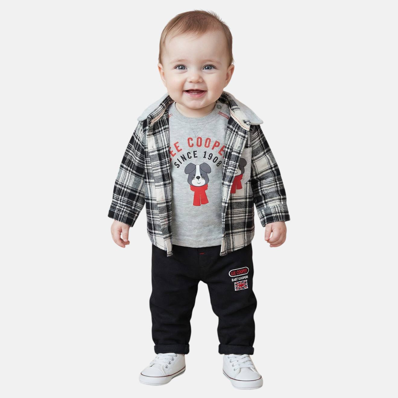 Ensemble Bb T-shirt Manches Longues Avec Veste Et Pantalon Gris 28 €