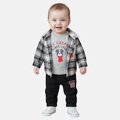 -Ensemble bébé t-shirt manches longues avec veste et pantalon