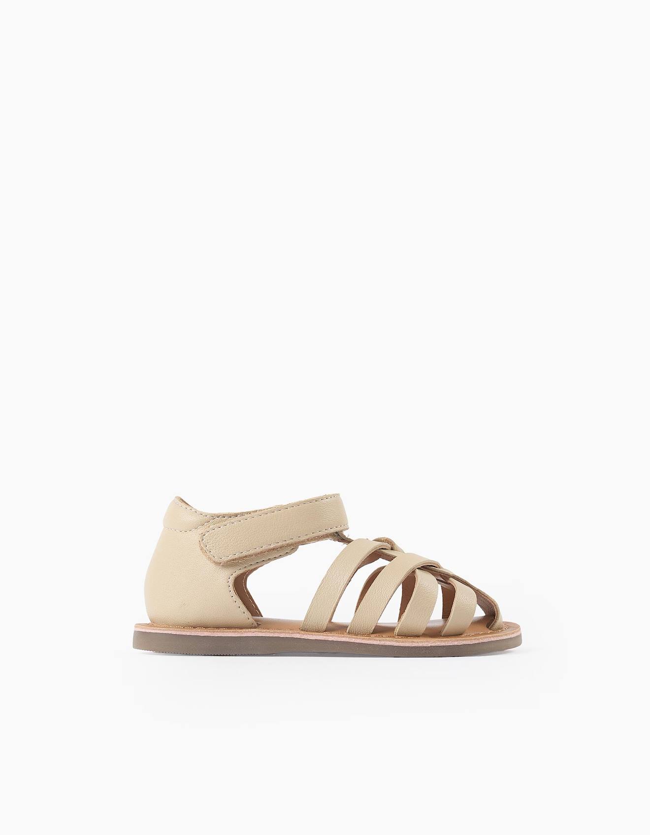 Sandales En Cuir Fermées Avec Lanières Croisées Blanc Sandales En Cuir Fermées Avec Lanières Croisées Blanc