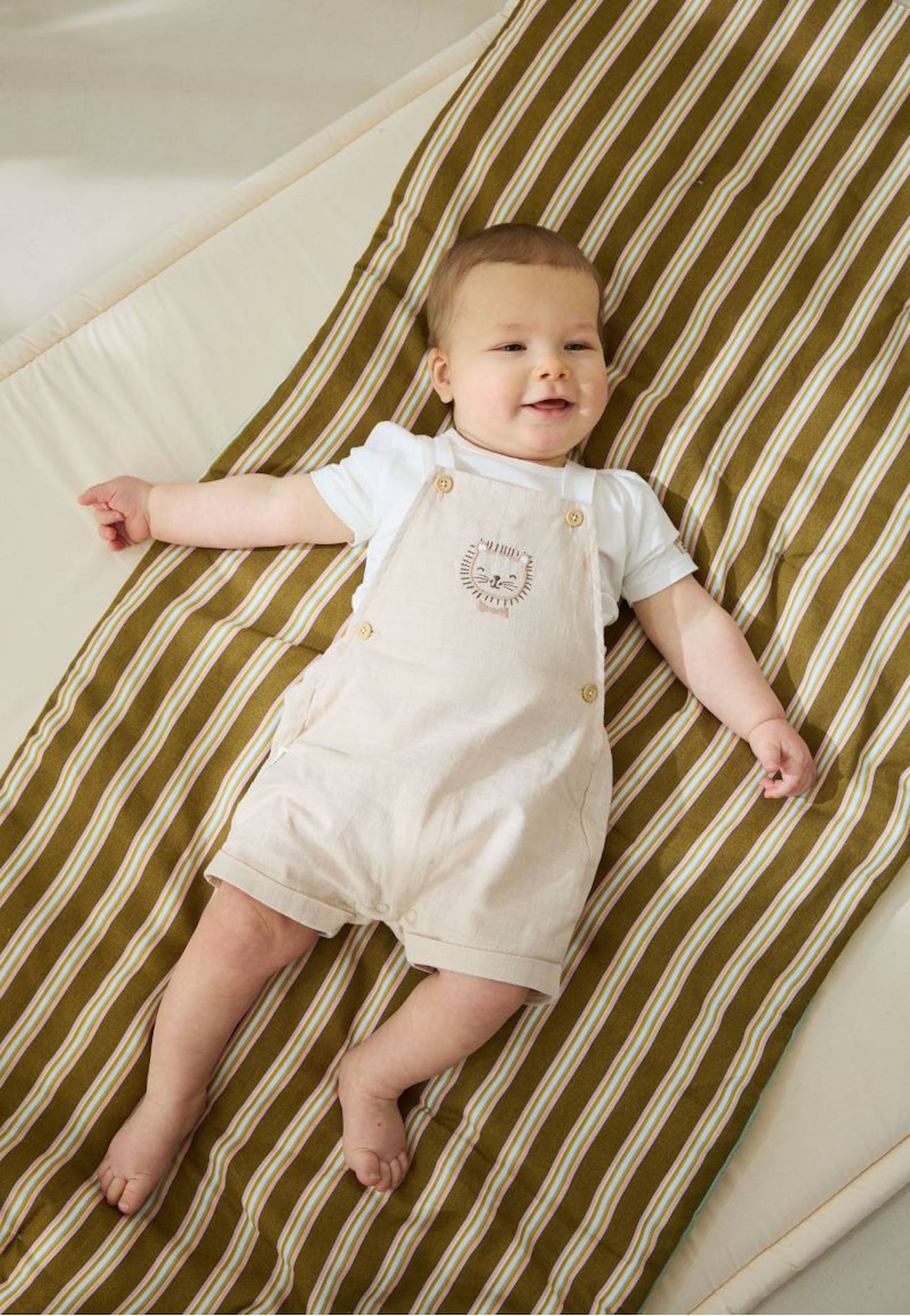 Ensemble Salopette Bb Et T-shirt Auguste Sable 17 €