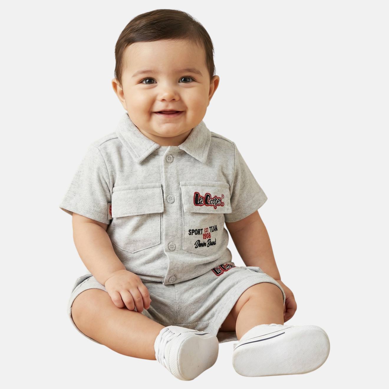 Ensemble Chemiser Et Short Bb Garon Imprim Col Chemise Gris 18 €