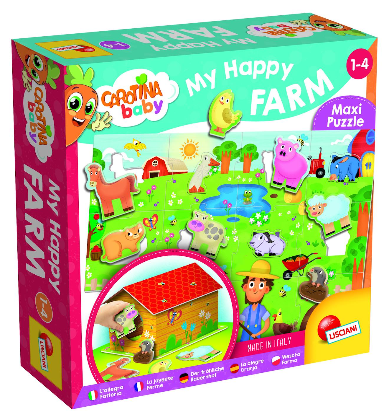 Puzzle 3d Et Animaux De La Ferme - Carotina Baby Maxi Ferme Multicolore