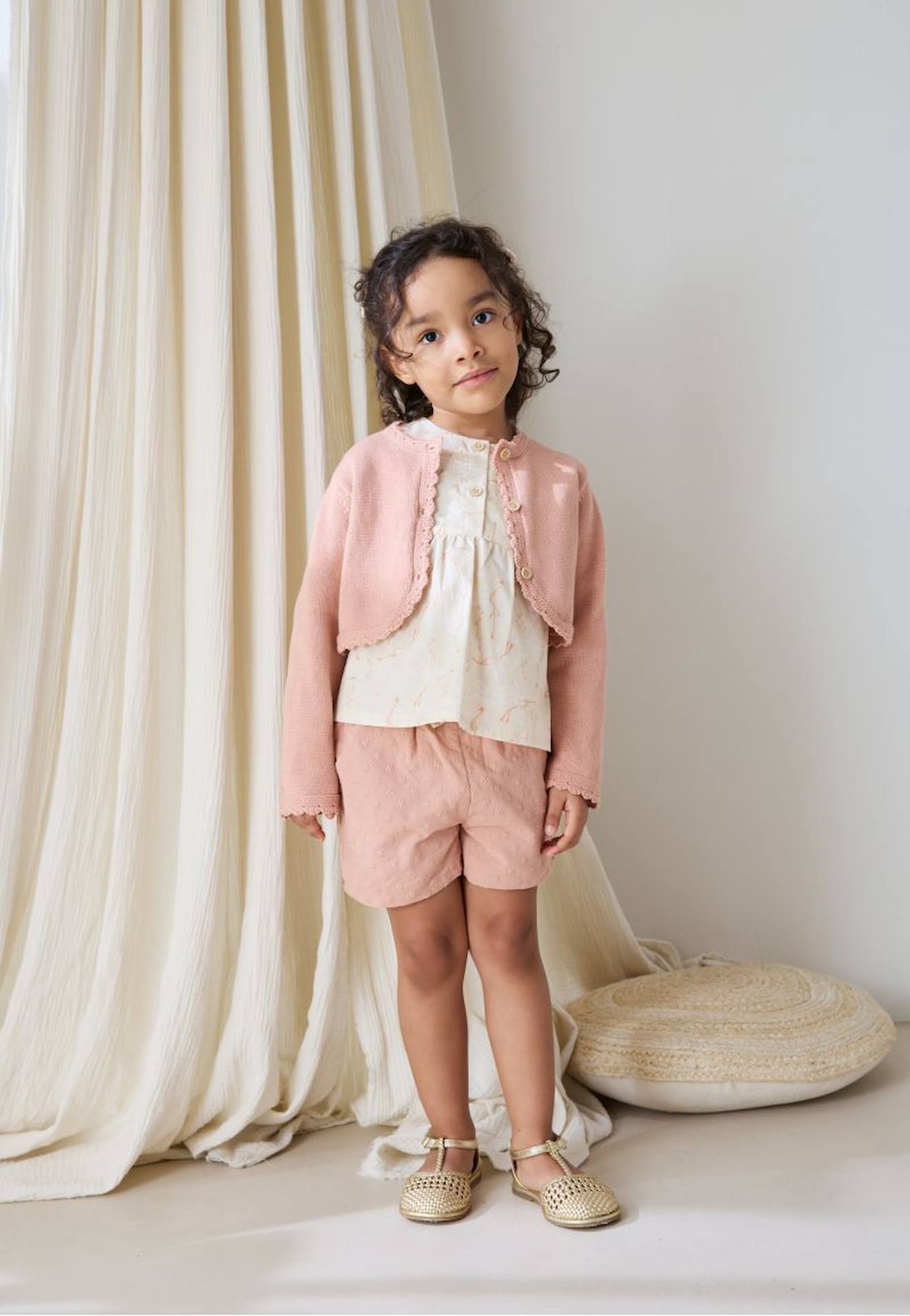 Gilet Bébé En Tricot Poésie D'été Rose