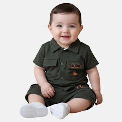 -Ensemble chemiser et short  bébé   garçon imprimé  col chemise
