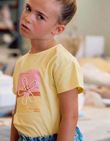 Fille-T-shirt, sous-pull-T-shirt-T-shirt en coton à imprimé floral 3d