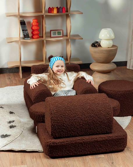 Canapé de jeu modulable enfant - settee convertible en teddy Biscuit+Cream white+Guava+Matcha+Warm hazel 25 - vertbaudet enfant 