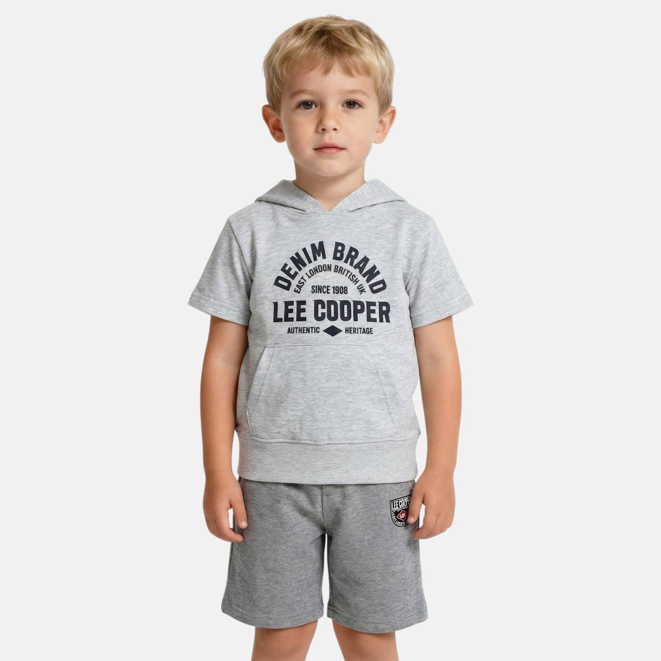Ensemble Sweat Capuche Manches Courtes Et Short Garon Gris 20 €