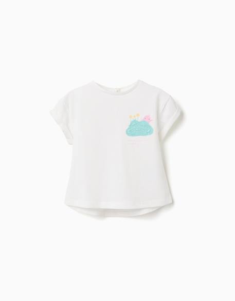 Bébé-T-shirt en coton avec imprimé crochet sur la poitrine