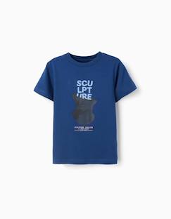 Garçon-T-shirt, polo, sous-pull-T-shirt en coton avec imprimé sculpture