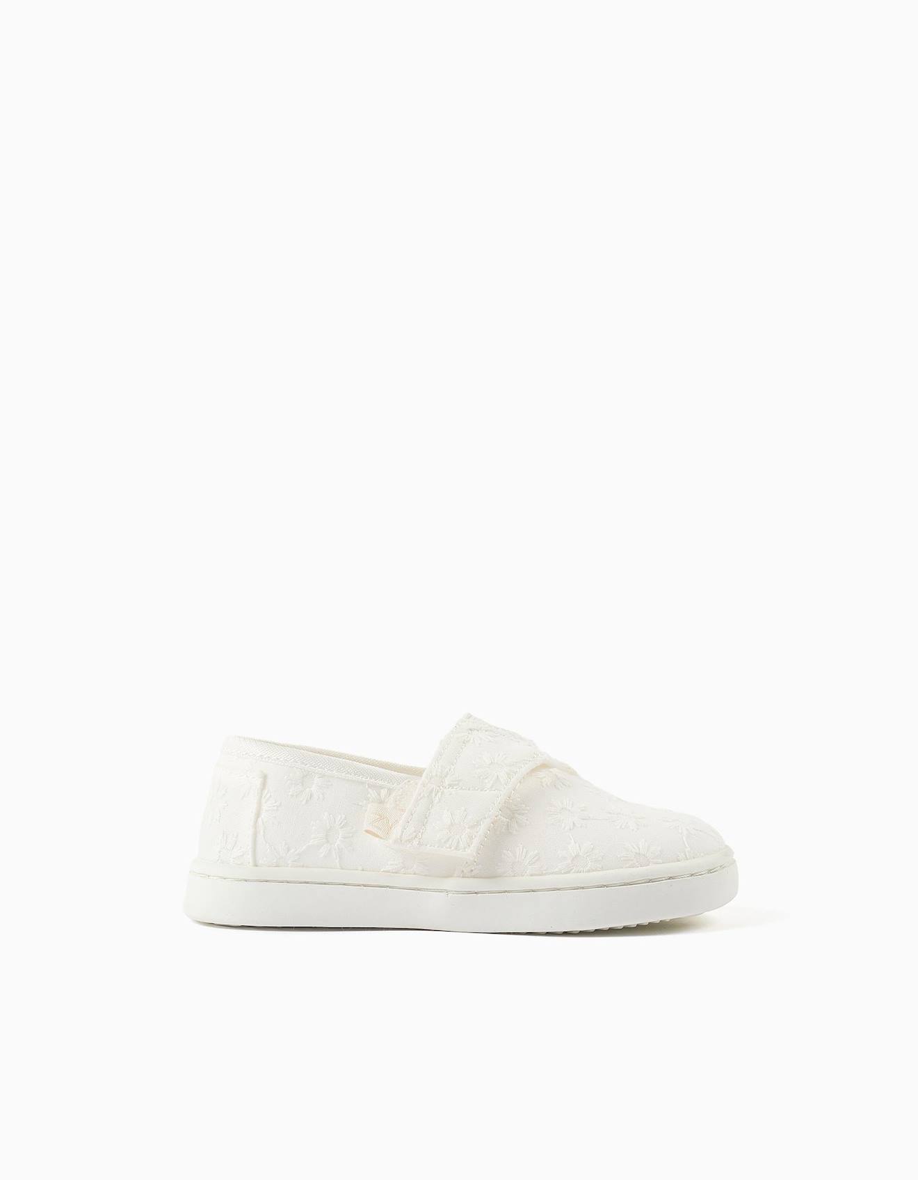 Espadrilles En Lin Avec Broderie Florale Blanc 30 €