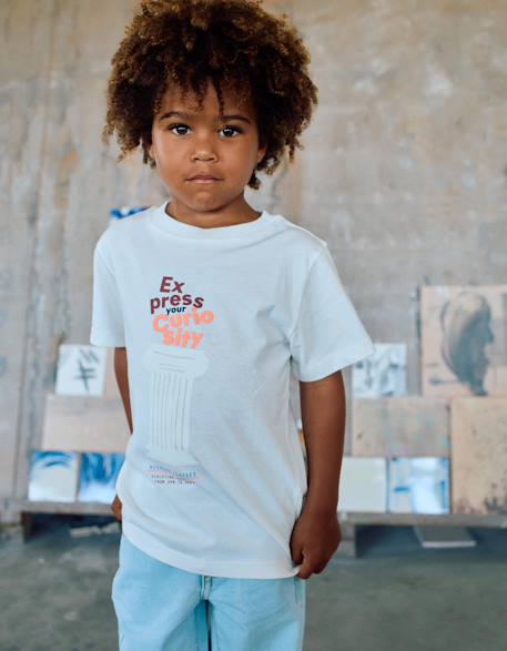 T-shirt en coton avec imprimé curiosity à l'avant  - vertbaudet enfant