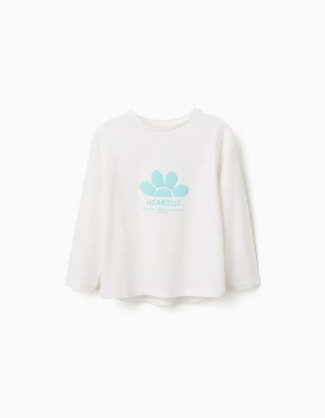 Fille-T-shirt, sous-pull-T-shirt à manches longues et imprimé en relief