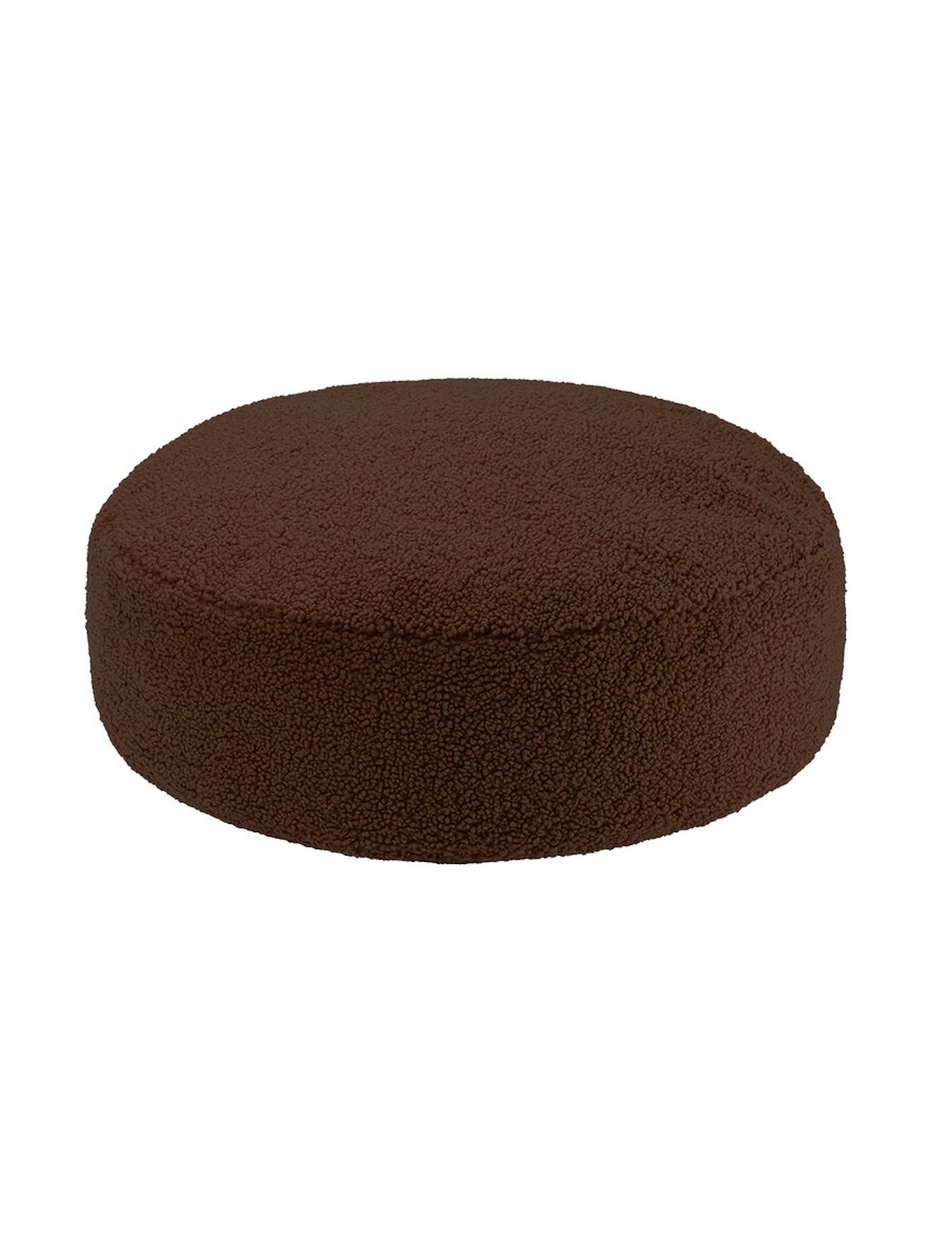 Pouf Enfant Ottoman Rond - Coussin De Sol Déhoussable En Teddy Warm Hazel