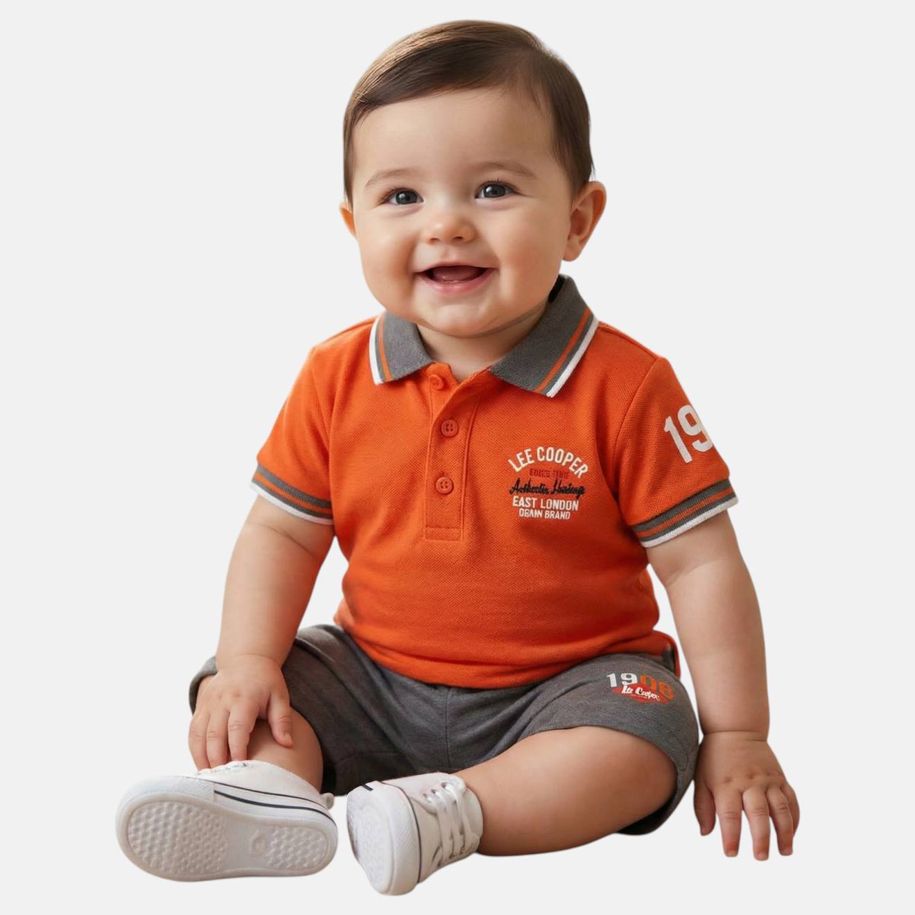Ensemble Polo Et Short Bb Garon Imprim Col Chemise Orange 15 €