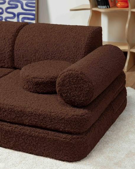 Canapé de jeu modulable enfant - settee convertible en teddy Biscuit+Cream white+Guava+Matcha+Warm hazel 26 - vertbaudet enfant 