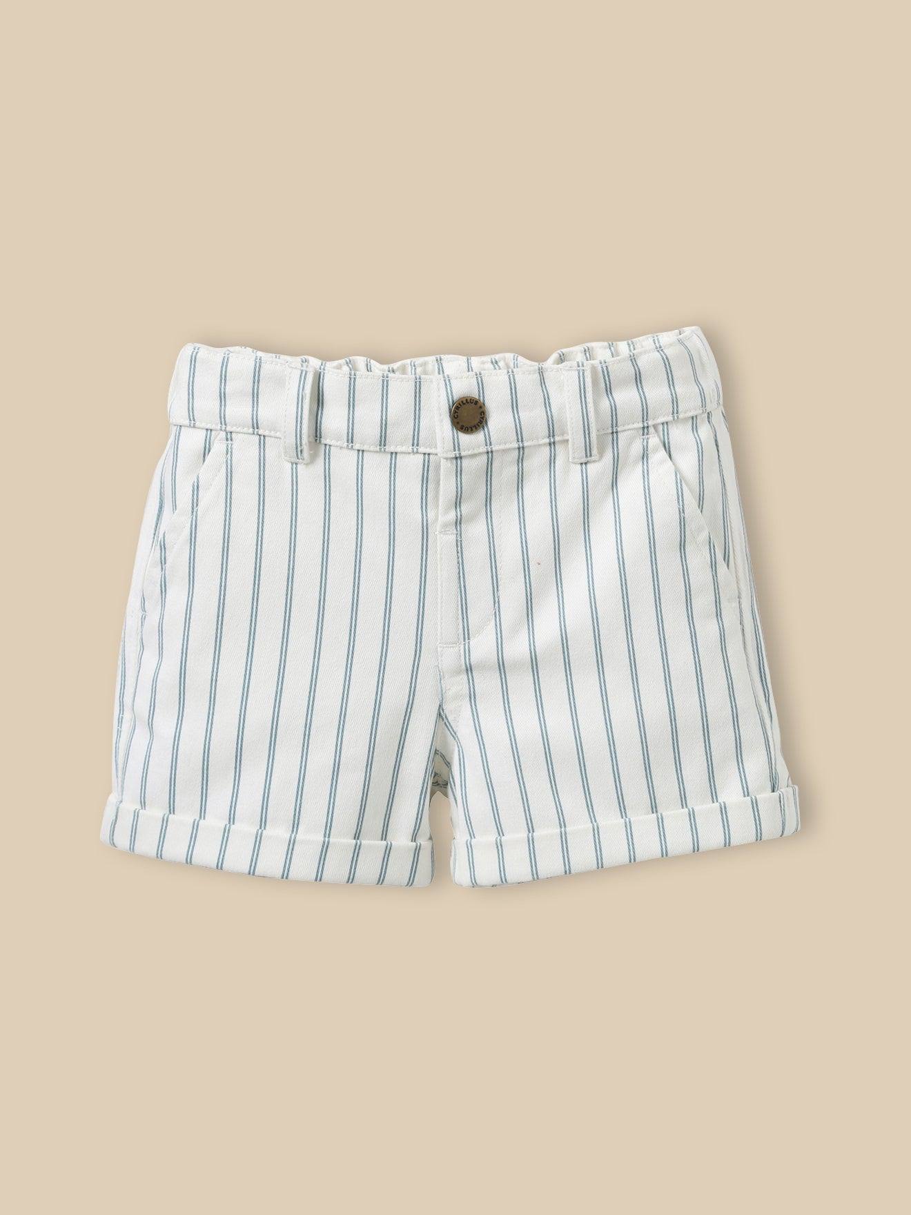 Short Rayé Bébé Rayure Bleu/ecru