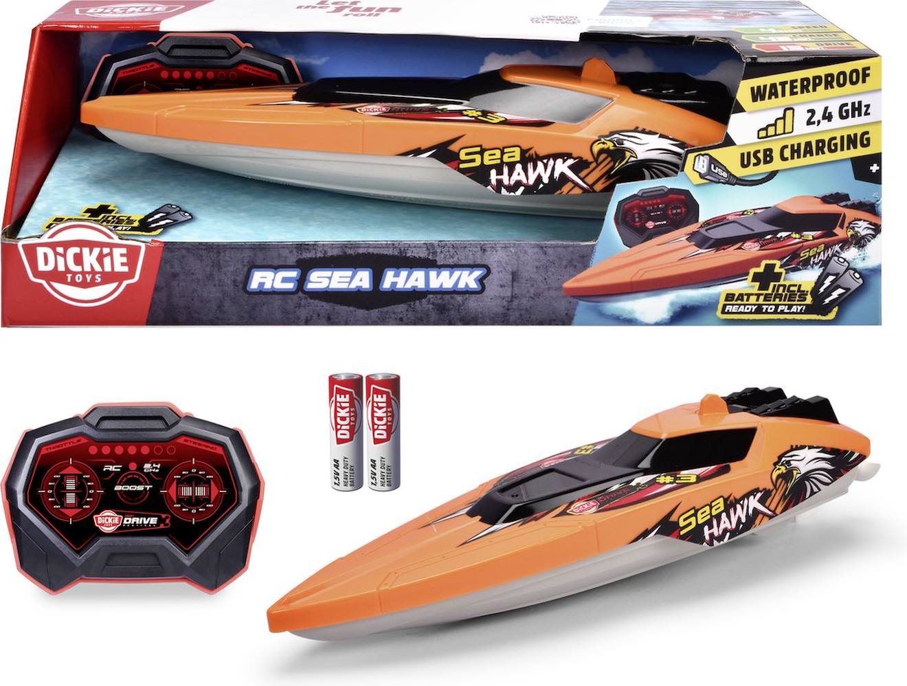 Bateau Télécommandé Rc Rc Sea Hawk Rtr Orange