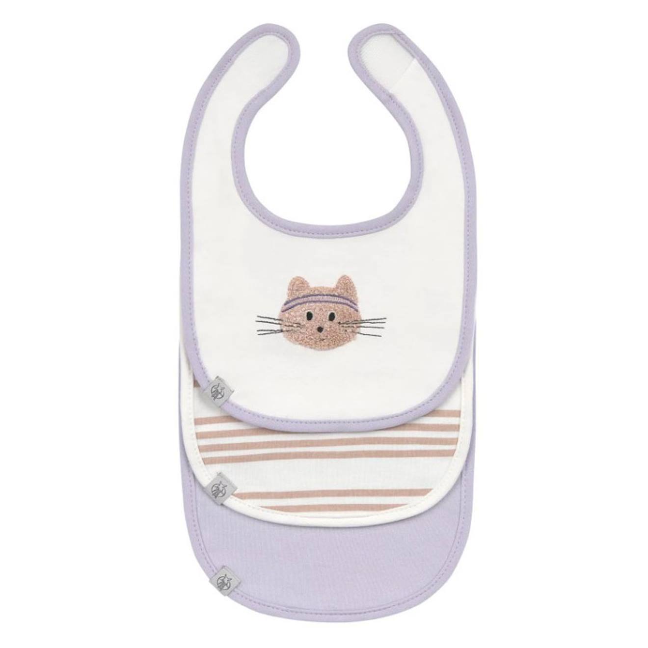 Lot De 3 Bavoirs En Coton 0-6 Mois Tiny Team Cat Multi-coloured