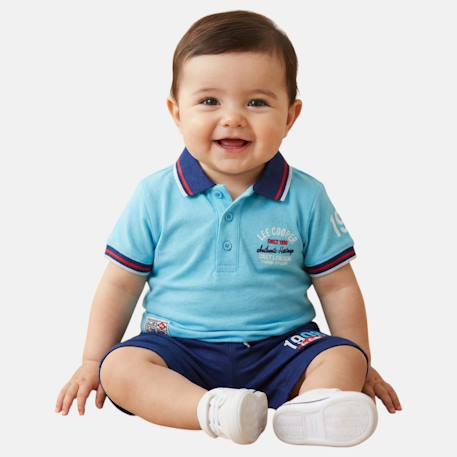 Bébé-Ensemble polo et short  bébé   garçon imprimé  col chemise
