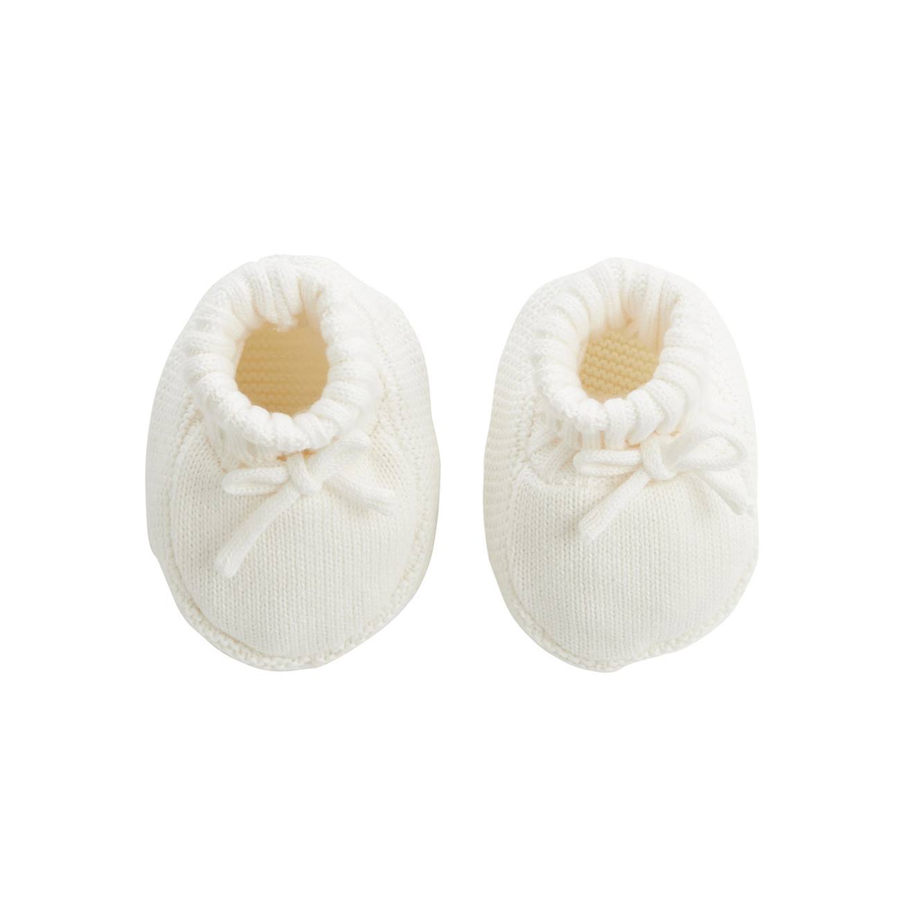 Turban Bébé Et Chaussons En Tricot Hello Baby Ecru (Petit Beguin) - Image 2