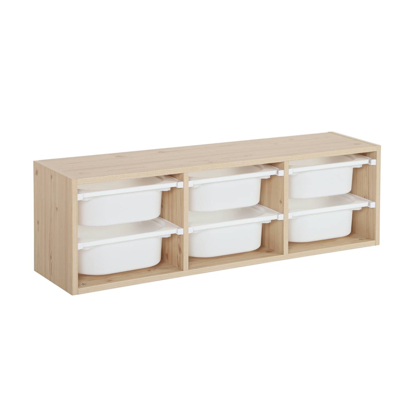 Meuble De Rangement Pour Enfant, 6 Bacs En Plastique Naturel (sweeek) - Image 1