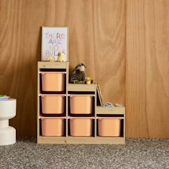 Meuble de rangement enfant escalier 6 bacs de rangement décor bois naturel - sora  - vertbaudet enfant