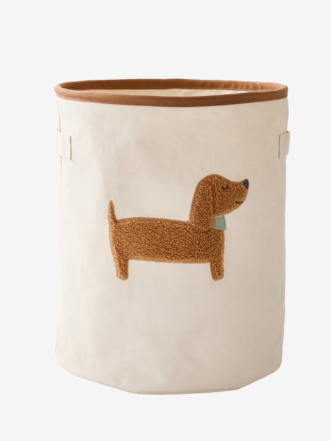 Panier rangement motif chien sherpa beige (Vertbaudet) - Image 2