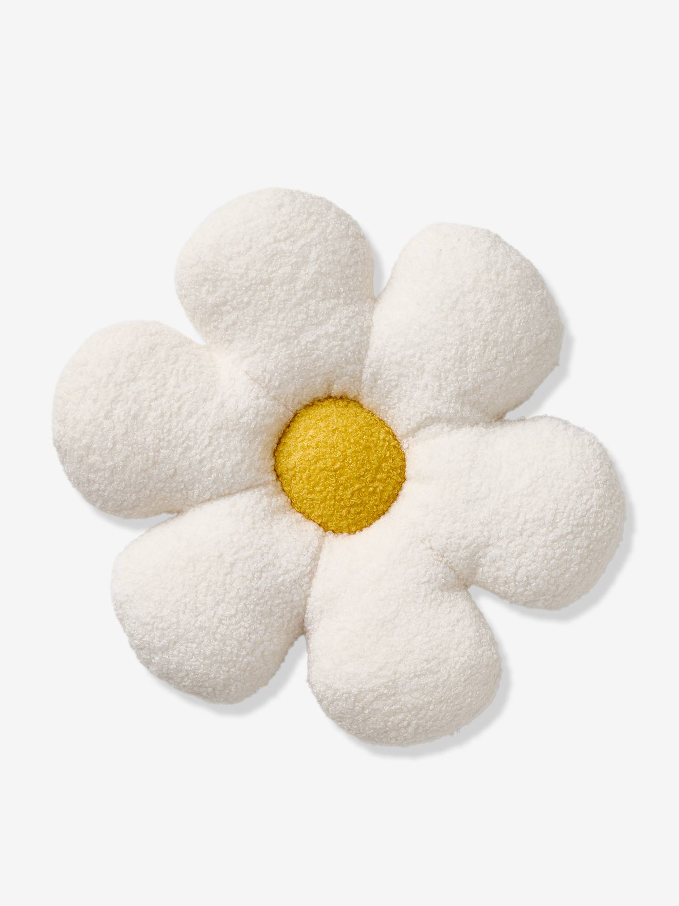 Coussin déco enfant bouclette fleur écru (Vertbaudet) - Image 1