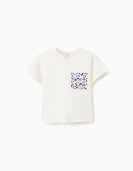 Bébé-T-shirt en coton avec poche brodée