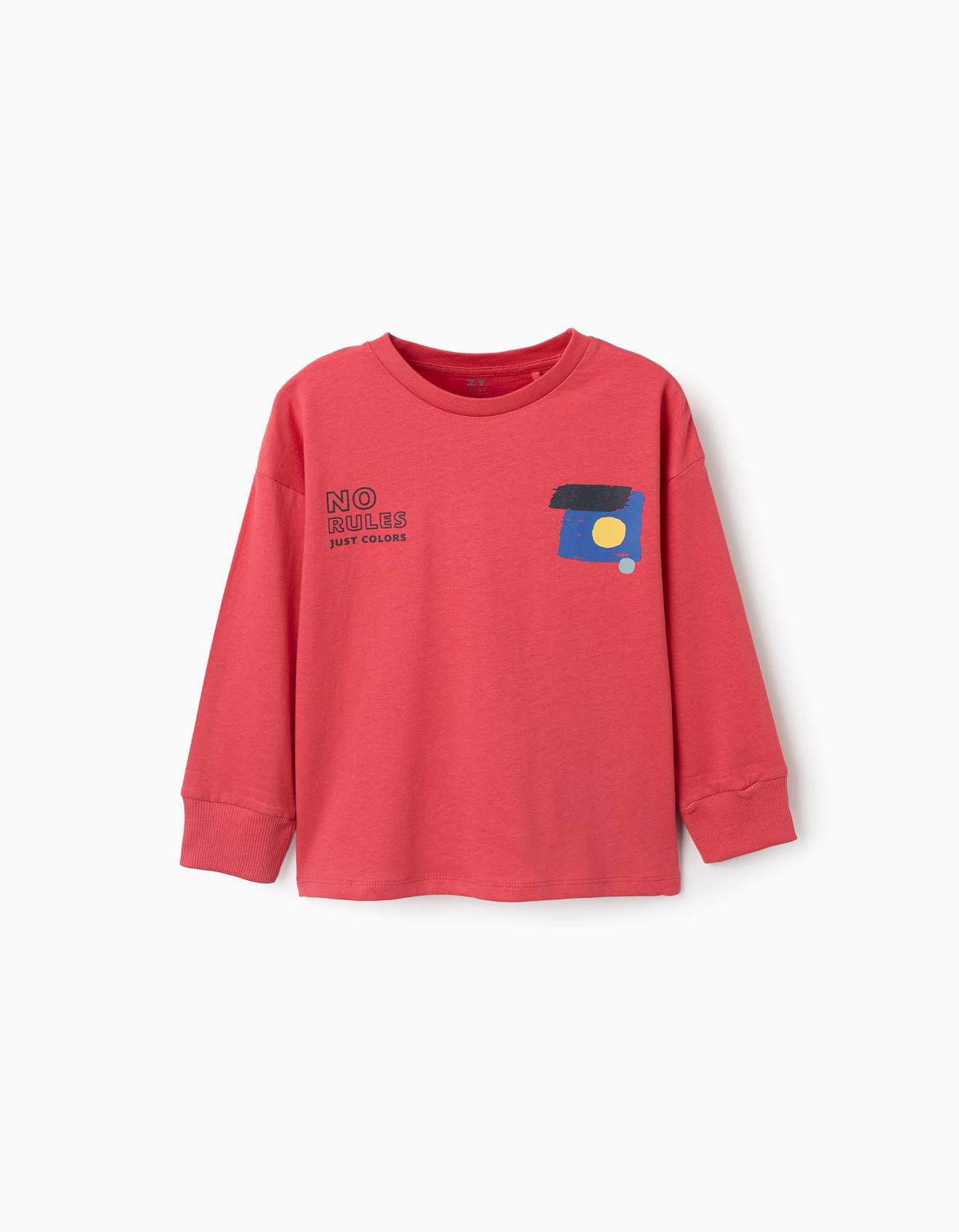 T-shirt à manches longues et imprimé no rules rouge